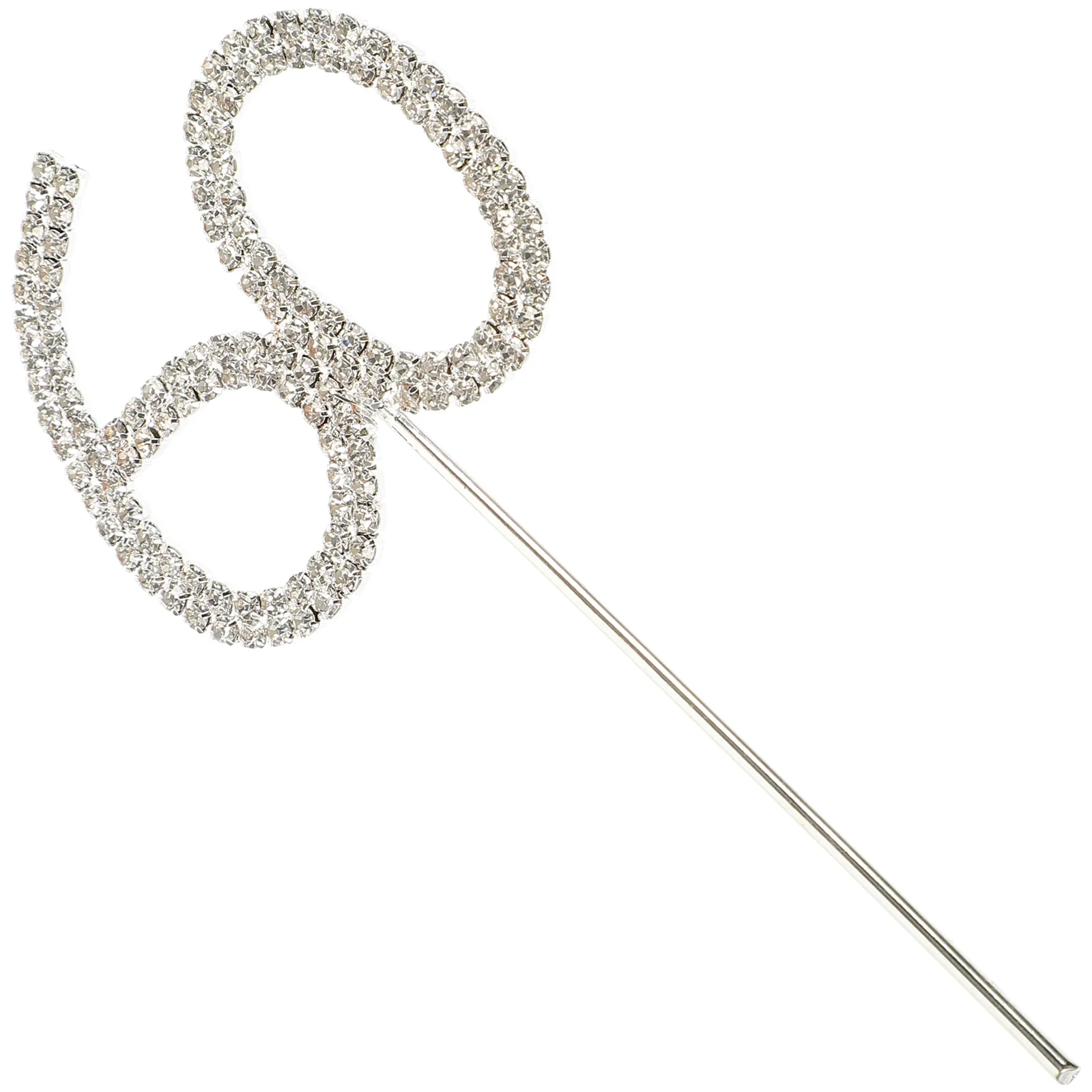 

Rhinstone Decorated Cake Topper for 60th Wedding Anniversary / Birthday Party (Silver)