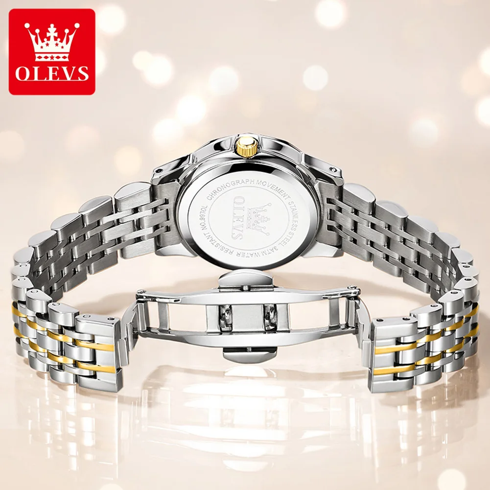 OLEVS Quartz Watch for Women Rhombus Mirror Solid Stainless steel Date Digital Dial Waterproof Elegant Bracelet Watch women watches electronic watch