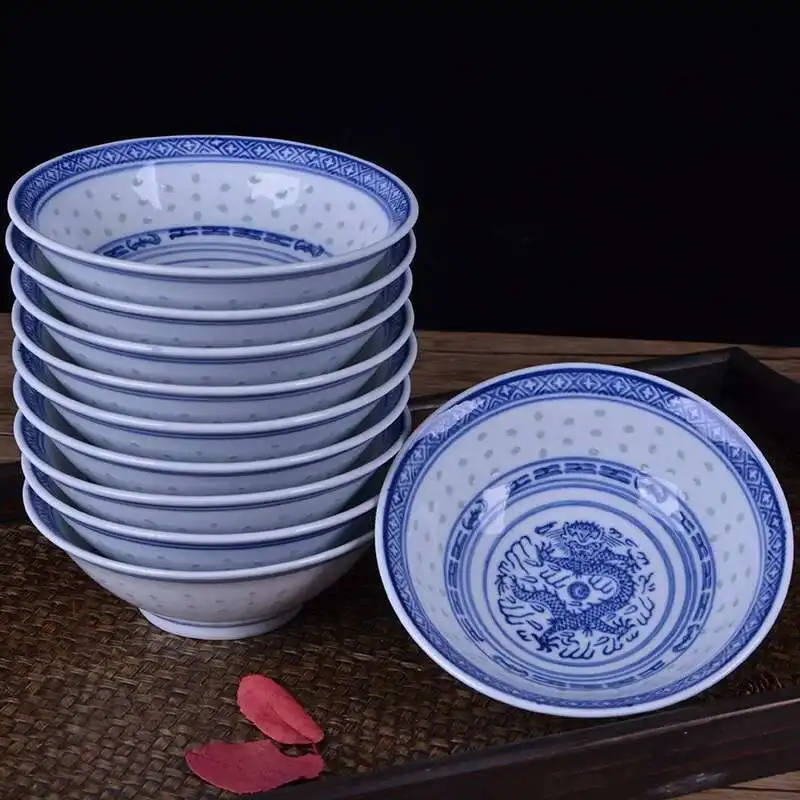 Chinese kommen, keramische kom, Keramische Kom, Soepkom, Chinese Oude Paleisstijl Porseleinen Rijstkom, Papkom, Soepkom 14cm 5.5in Emaille Kleur Gunstige Acht Schatkom Chinese Huishoudelijke Bone Chin