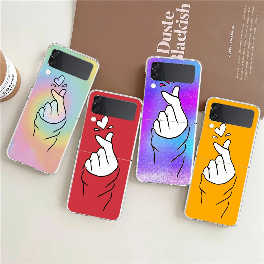 Custodia Rigida Per Pc Black White Love Kpop Per Samsung Galaxy Z Flip 4 Cover Antiurto Trasparente Per Samsung Z Flip 3 Shell Bag
