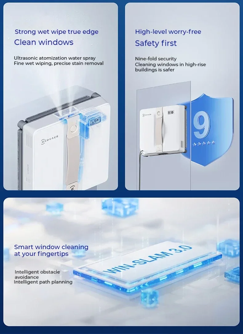 Description Picture 5 of itemOriginal ECOVACS Window Cleaning Machine WINBOT AIR MINI Window Cleaning Robot 8000Pa Glass Vacuum Cleaner
