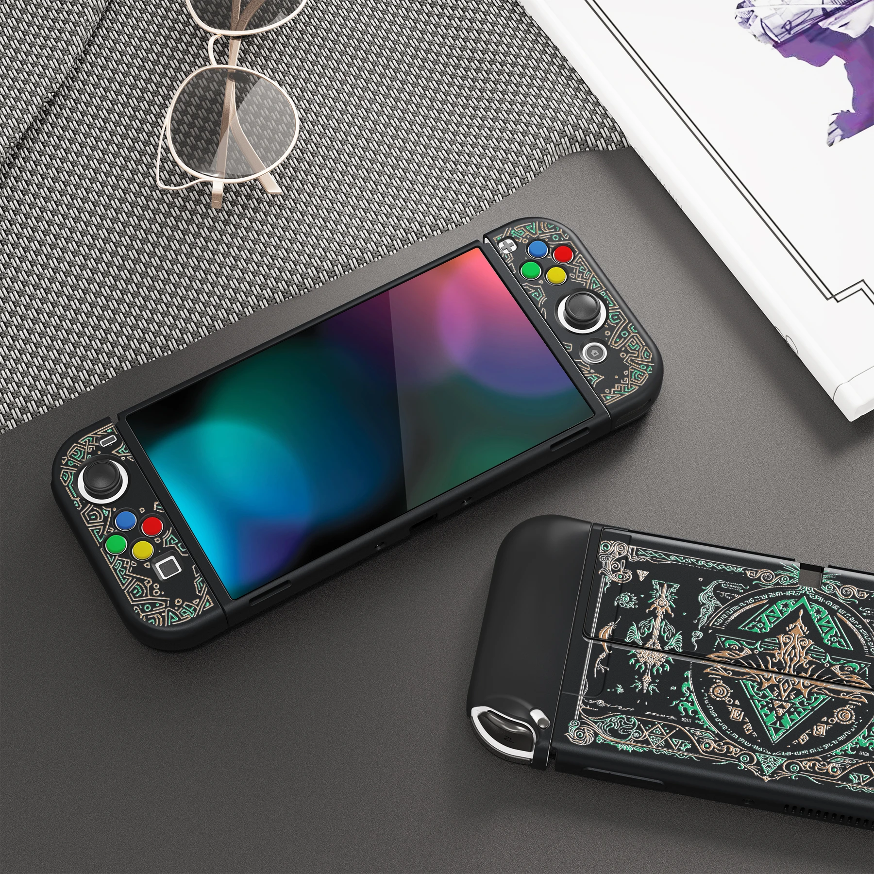 OLED, protetor personalizado com apertos do polegar