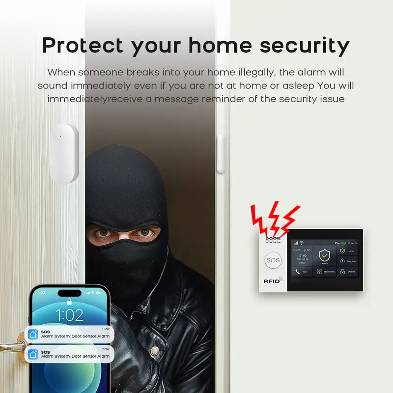 PG-107 Tuya Wireless Home WIFI GSM GPRS Burglar Home Security With Motion Detector Sensor Burglar Alarm System APP Control - Image 5