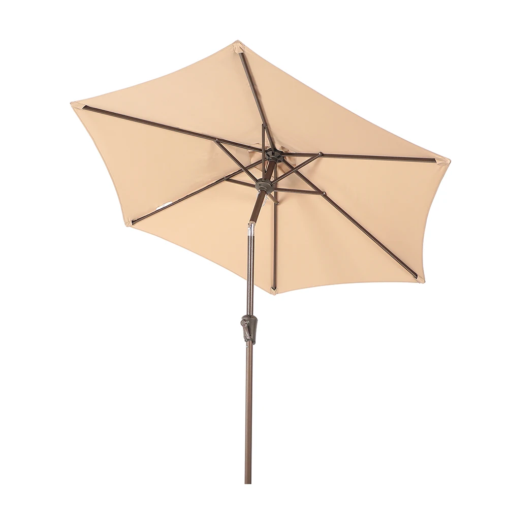 Outdoor Patio Polyester Canopy Market Beach Umbrella 7.5FT Waterproof UV Protection Sunshade Without Umbrella Stand