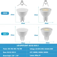 4PCS LED Spotlight GU10 GU5.3 AC220V/AC100-240V 3W-8W 38 120 degree high lumen warm white light replace 50W 100W halogen lamp 2