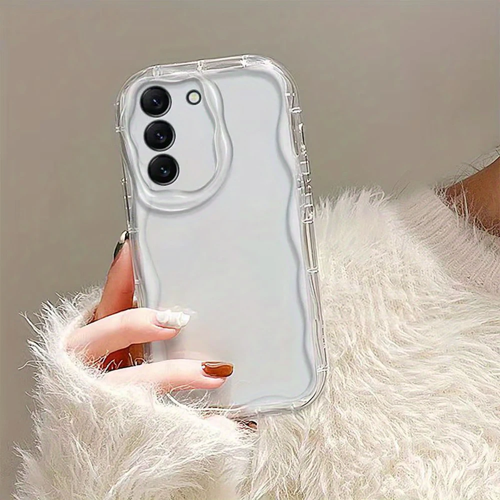 3D Wave Bumper Phone Case with Curly Edge Design