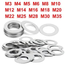 

10 pcs M3~M35 din988 304 stainless steel ultra thin flat washer adjusting flat gasket of thick thinner shim 0.1 0.2 0.3 0.5mm
