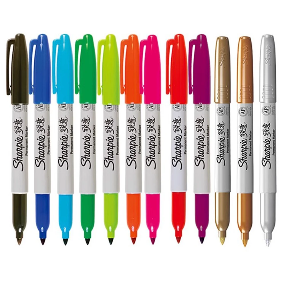 Pennarello Sharpie da 8 pezzi impermeabile, resistente allo sbiadimento, rosso ad asciugatura rapida da 1 mm, speciale penna per vernice industriale da laboratorio, cancelleria artistica - immagine 6