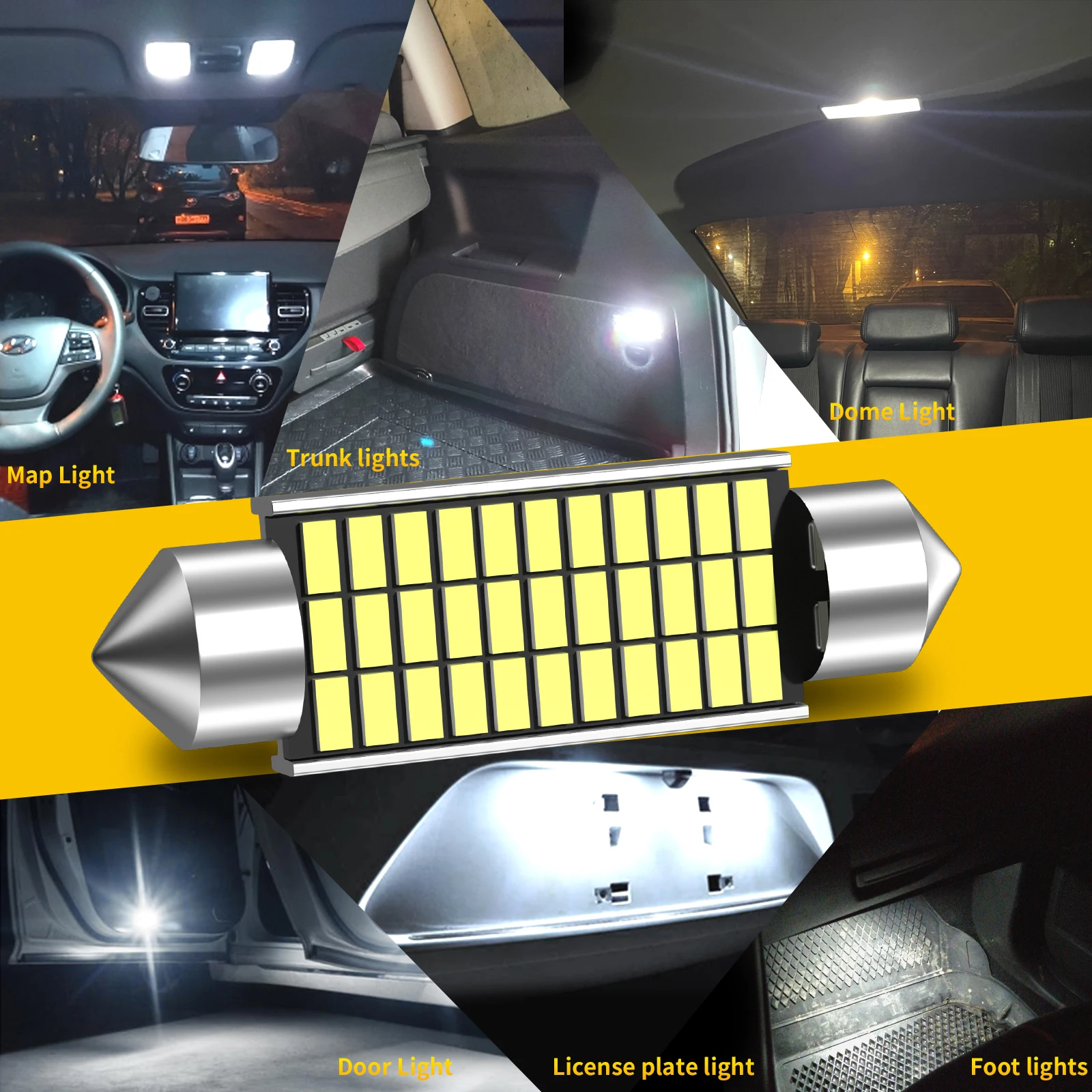 2Pcs CANBUS C5W C10W LED ���� 31mm 36mm 39mm 41mm �ڵ��� ���׸��� ���� �� ���� �ڵ� �� ��ȣ�� ���Ϲ� Ʈ��ũ ����