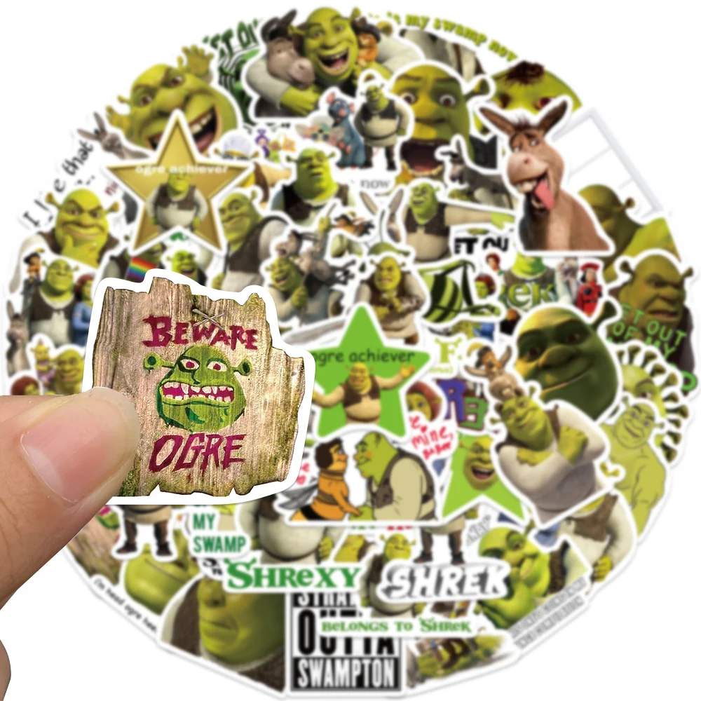 Cartoon Monster Shrek Graffiti Sticker Pack - 52pcs Waterproof Decorative Decals