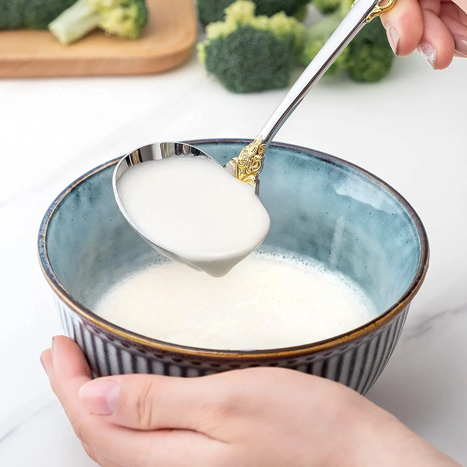 Cuillère à Soupe 20,5 Cm Petite Louche En Acier Inoxydable SUS304 Cuillère à Soupe