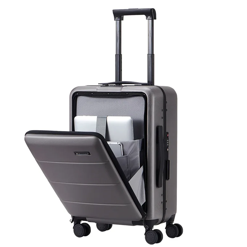 

carry on suictase trolley Aluminium frame luggage bag Zippered version Travel luggage ABS+PC suitcase on wheels valises
