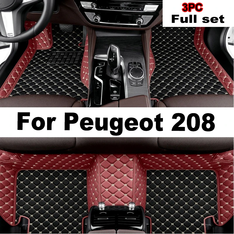 

Car Floor Mats For Peugeot 208 A9 2012~2018 Carpets Luxury Leather Mat Durable Rugs Anti Dirty Pad Set Car Accessories 2013 2014