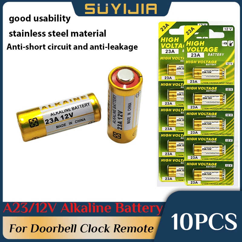 10 Pz 23A 12V 23A Batterie Alcaline 23A 23Ga A23S E23A El12 Mn21 Batterie A Secco Per Telecomando Campanello Nuovo + Spedizione Gratuita