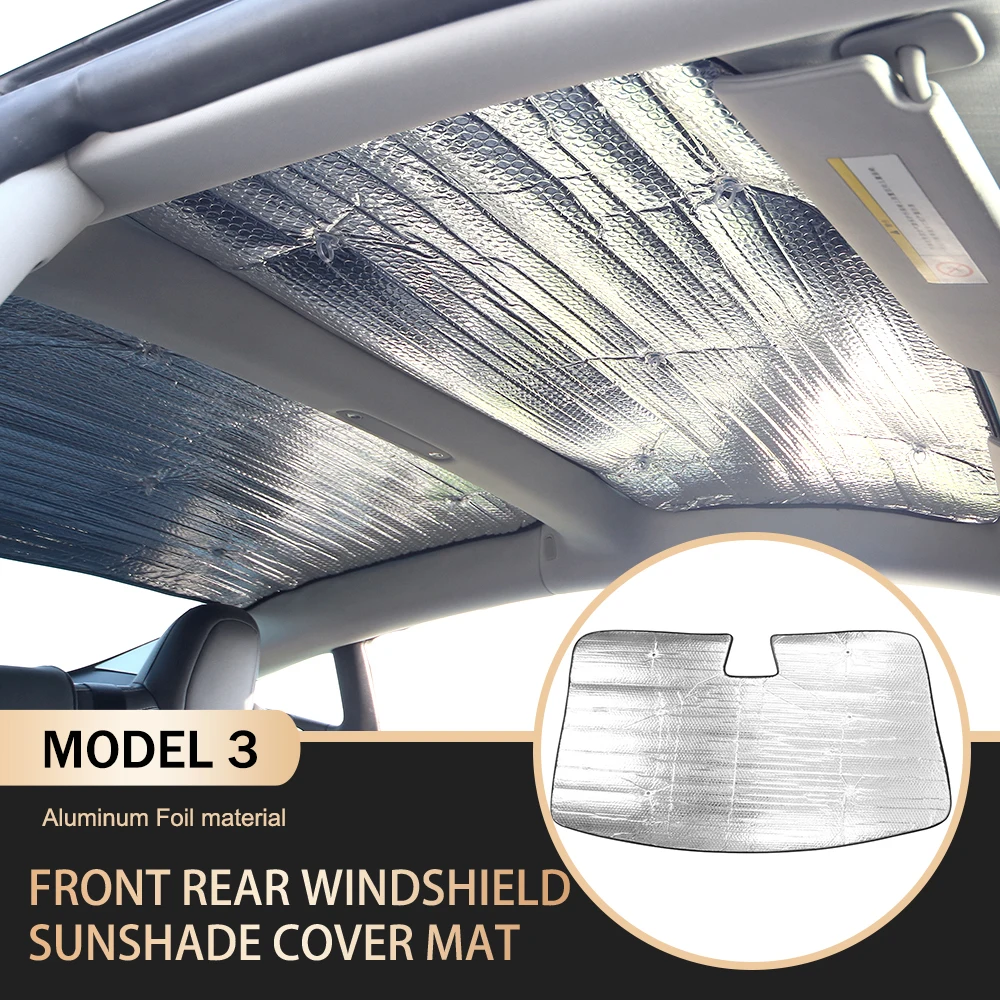 Car Sunroof Sunshade Aluminum Foil Front Rear Windshield Sun Visor Sun