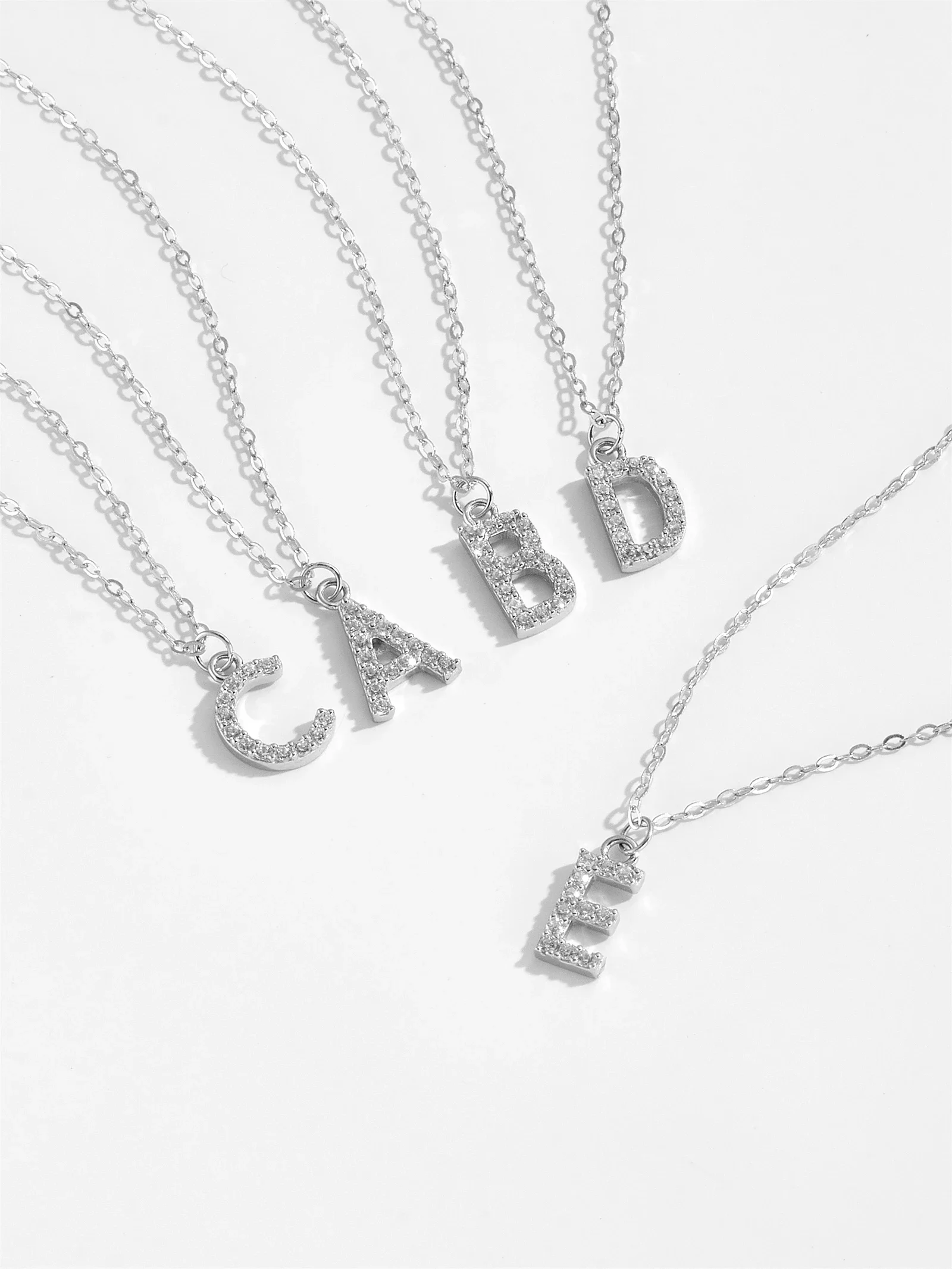 DPLAOPA Women 925 Sterling Silver Letter Alphabet Initial Pendant Monogram Necklace Long Chain 2024 Luxury Fine Jewelry Gif 2