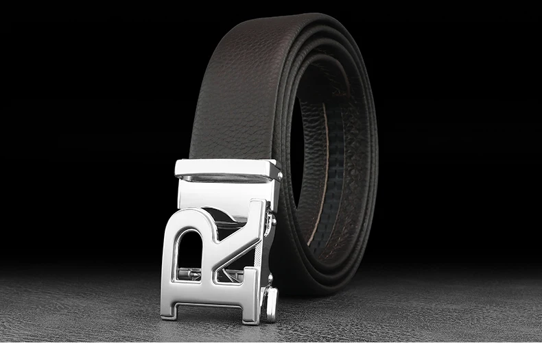 Luxury designer belts men R letter Automatic Buckle high quality grain leather fashion young men brand cintos masculinosZ276