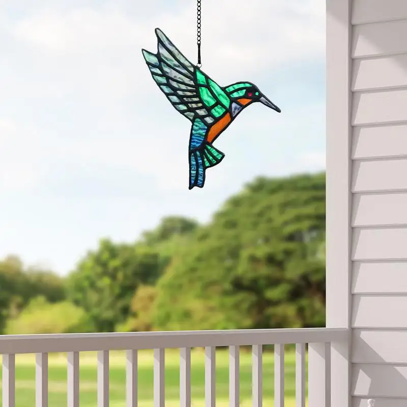 Bird Suncatcher Stained Bird Sun Catcher Home Garden Party Decoration Outdoor Garden Suncatcher For Hummingbird Lovers Window