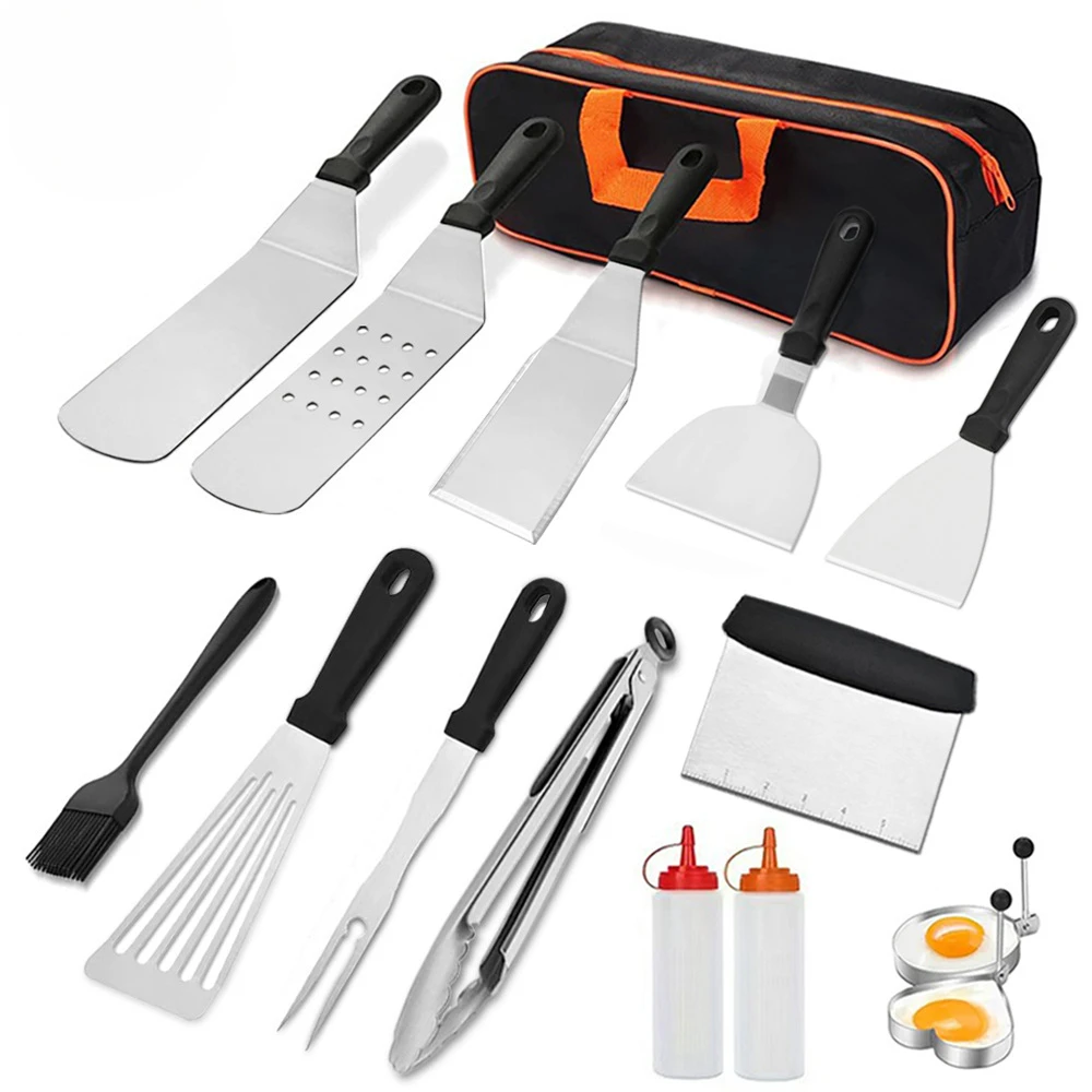 Camping Outdoor BBQ Tool Set Stainless Steel Shovel BBQ Cooking Shovel Combination Grill Set