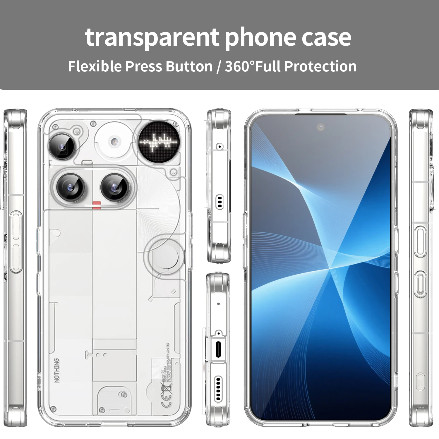 Protective Transparent Phone Case with Enhanced Durability