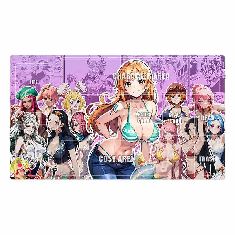 60*35*0.2Cm OPCG One Piece Nami Zoro Kaidou Dedicated Game Card Mat Diy Battle Game Anime Lock The Edge Table Mat Gift Toys