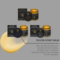 Crème pour le visage au Tallow de boeuf, baume au miel cru biologique, soins pour la peau, éclaircissant, rempli d'herbe, hydratant pour le corps fouetté naturel, Lotion hydratante 5