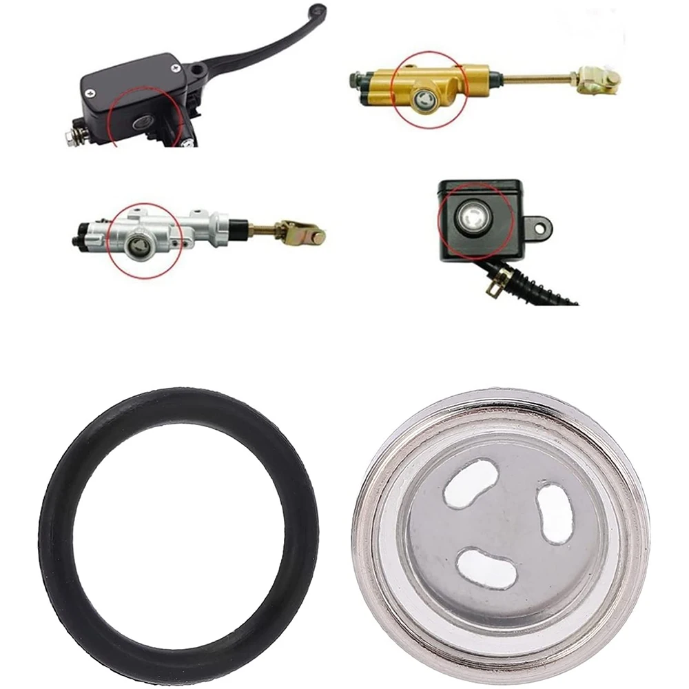2Pcs Universal 18mm Motorcycle Sight Glass Oil Sight Glass Seal Iron Rubber For Brake Pump Brake Cylinder