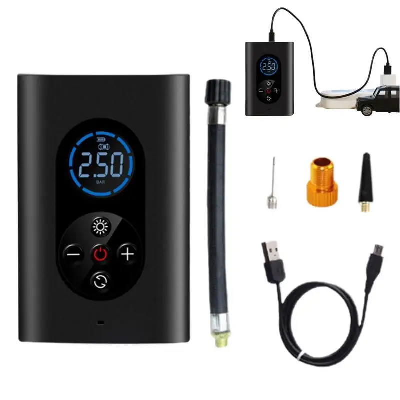 

60W Car Air Pump Cordless Portable Vehicle Tire Inflator Smart Wireless Air Pump Bicycle Tire Electric Air Pump Bike Inflator