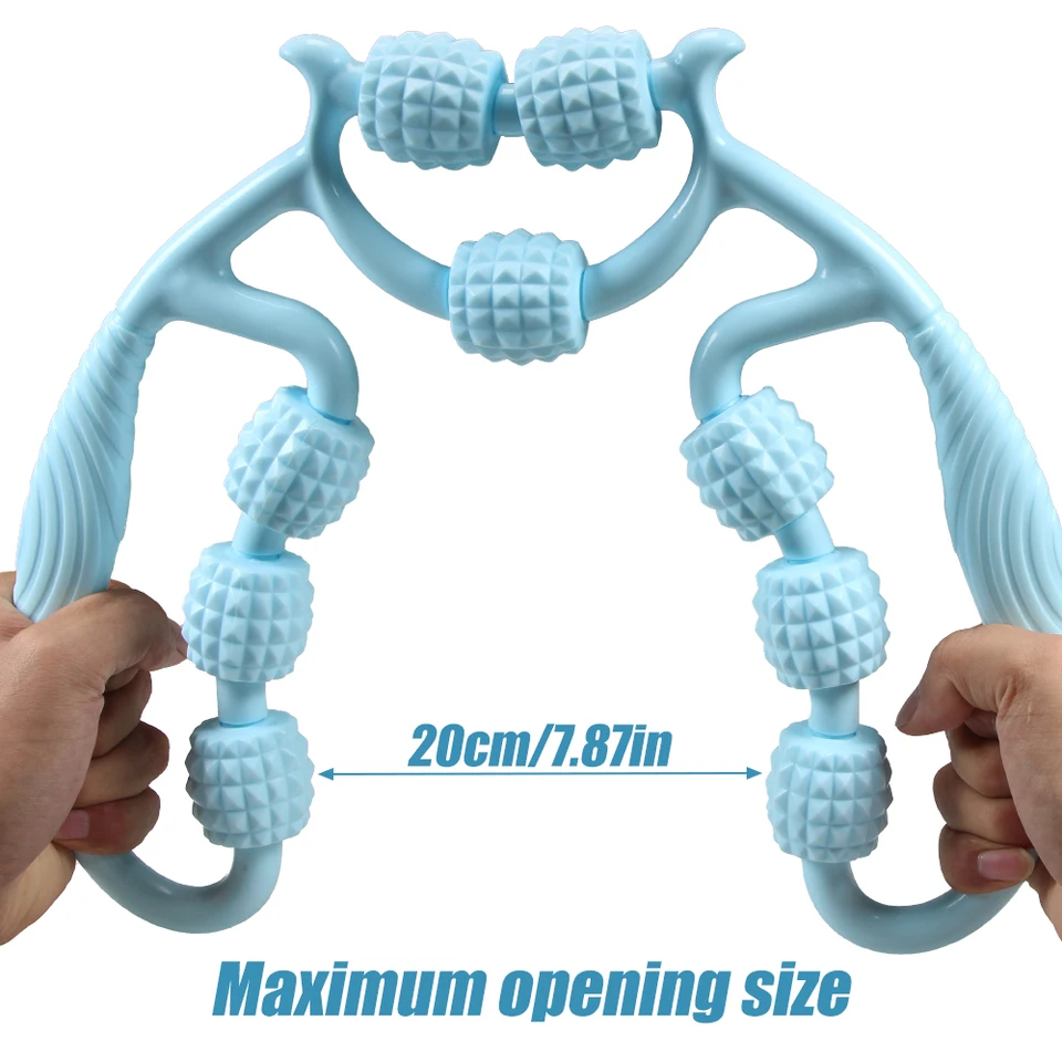 Anti Cellulite Roller Rouleau Massage Jambes 9 Roues - Violet - Ajustable Jusqu'à 60cm - Pour Sportifs/Yoga Rouleau Anti Cellulite