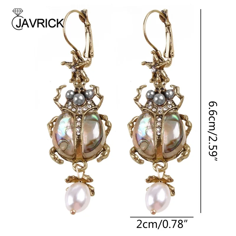 Dangle earrings drop earrings pendant earrings pearl earrings long earrings Natural Abalone Shell Earrings Freshwater Pearl Beetle Pendant Drop Earrings Beach Dangle Earring Jewelry Decor Girl Women