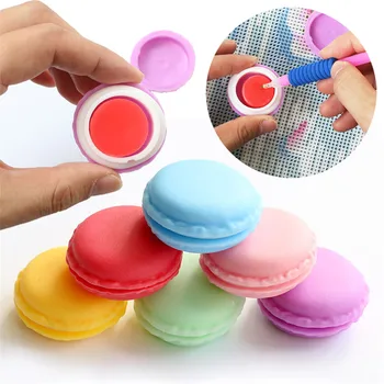 1 or 6PCS Macaron Diamond Painting Glue Clay Storage Box Drilling Mud Embroidery Cross Stitch Storage Container DIY Nail Tools