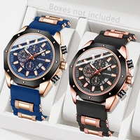 2PCS Men's Watch Set Business Fashion Classic Three Eye Quartz Watch Set Suitable for Business Event Clothing Matching 1