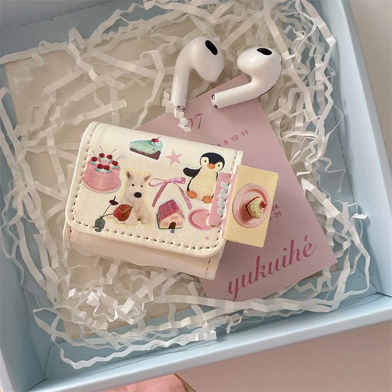 

Cartoon cake puppy penguin suitable for Apple Airpods 1/2/3 generation protective cover wireless Bluetooth headset Pro 2 generat