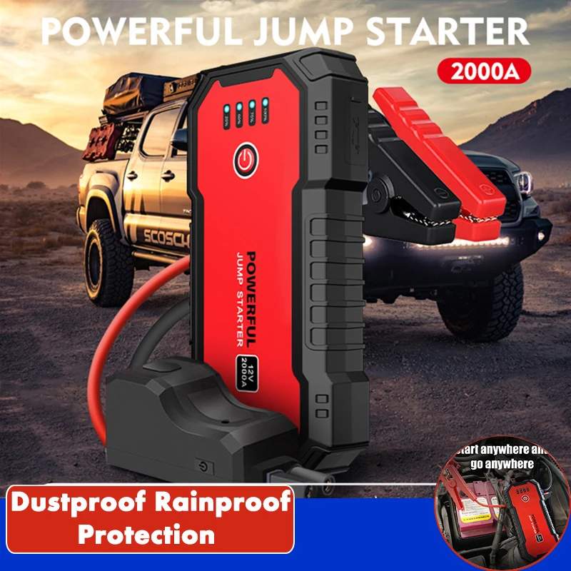 

12V Car Jump Starter Starting Device 2000A Jumpstarter Auto Buster Emergency Booster Car Jump Start Power Bank 20000mAh