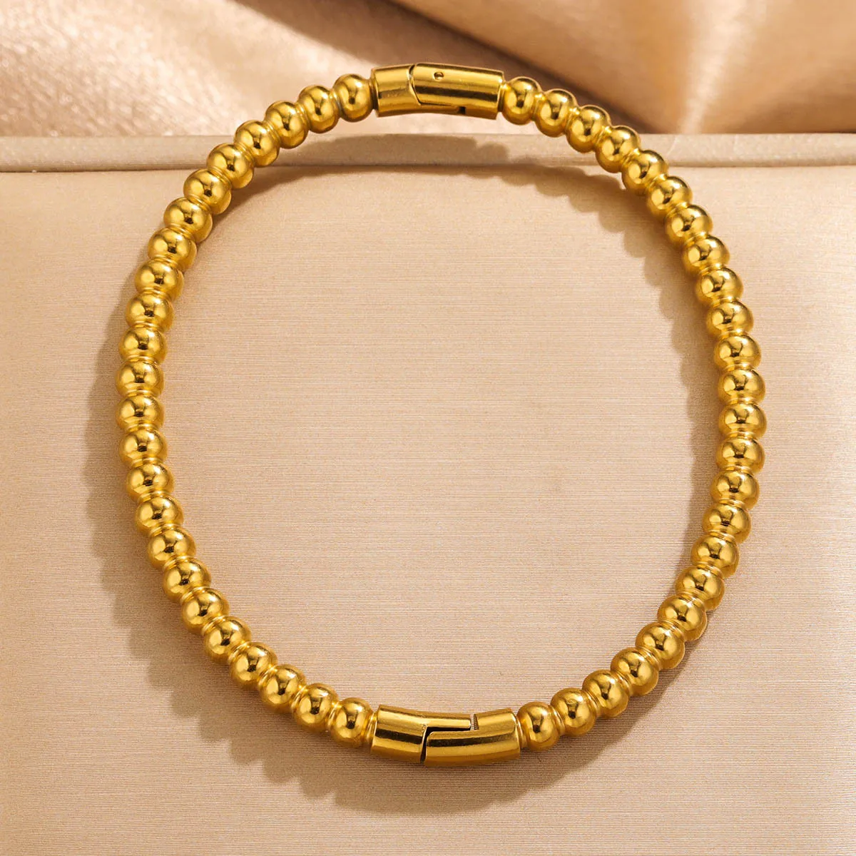 Wholesale Simple Oval Bamboo Cuff Bangle for Women Waterproof Gold Plated Stainless Steel Bracelet Non Tarnish Jewelry Gift 6