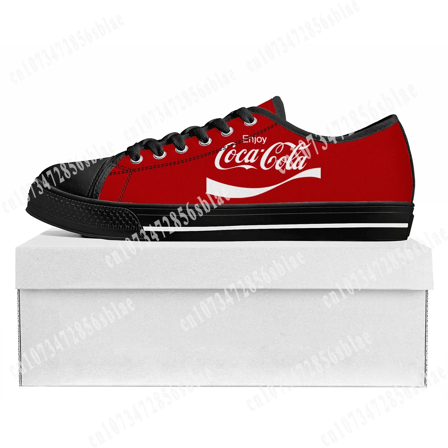

Enjoy Low Top Sneakers Womens Mens Teenager High Quality Co-ca Sneaker Canvas Casual Custom Made Shoes Couple Customize Shoe