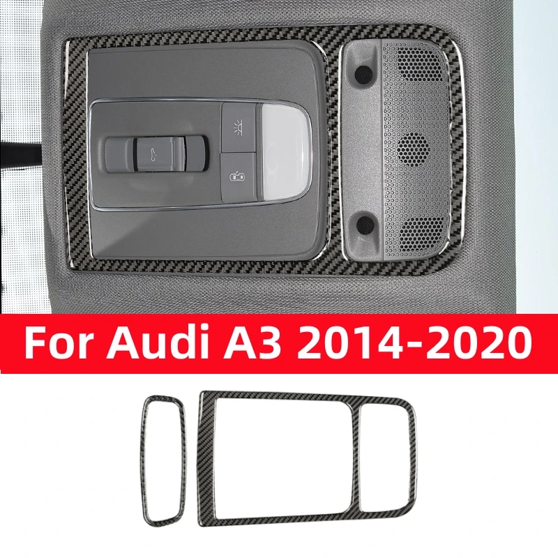 

Для Audi A3 8V 2013-2019 автомобильные аксессуары для салона автомобиля углеродное волокно передние и задние лампы для чтения модификация декоративная рамка