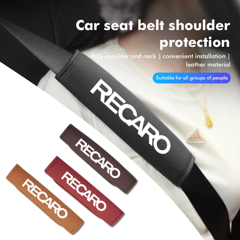 2 Pezzi Di Copertura Della Spalla Della Cintura Di Sicurezza Dell'Auto In Pelle Per Recaro Nan