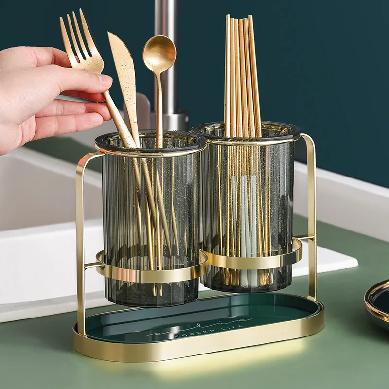 

Light Luxury Chopsticks Storage Rack, Chopsticks Box, Household High-End Chopstick Barrel