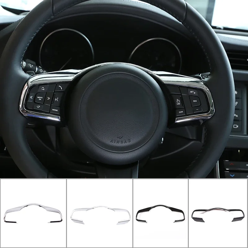 

For Jaguar XF XFL F-Pace F-TYPE 2016 2017 2018 2019 ABS Chrome Car Steering Wheel Cover Trim Frame Auto Interior Accessories