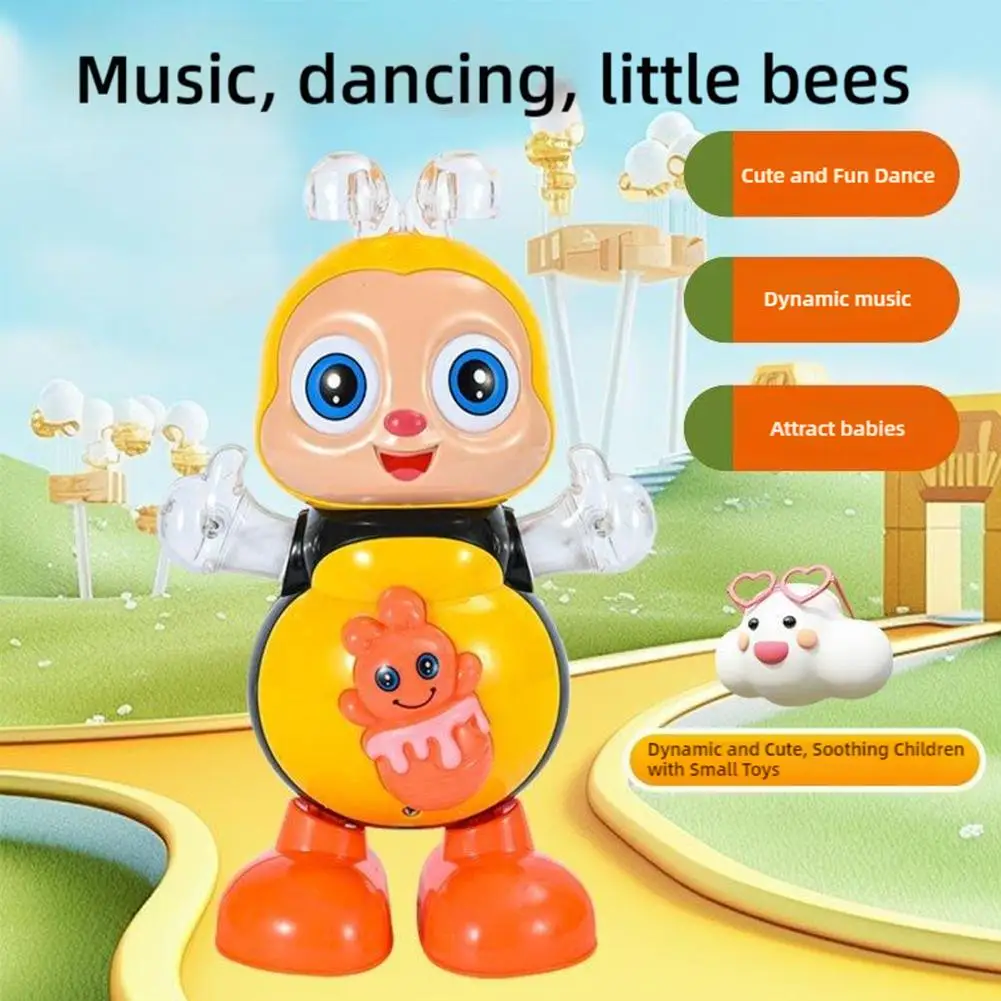 Dancing Bee Electric Toys Musical And Lights Electronic Cartoon Bee Preschool Learning Toys Dancing Animal Singing Toy