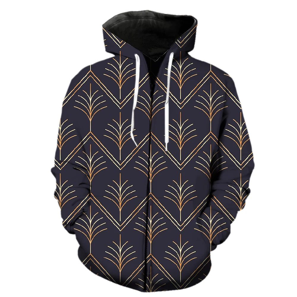 

Abstract Geometric Patterns Men's Zipper Hoodies Unisex 2022 Hot Sale Harajuku Spring Long Sleeve Teens Streetwear 3D Printed