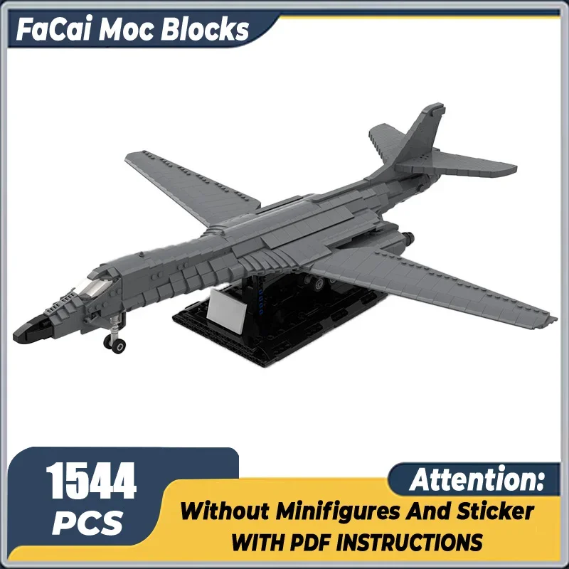 

Moc Building Blocks Military Series 1:72 Scale B-1B Lancer Bomber Model Technology Brick DIY Assembly Airplane Toys Holiday gift