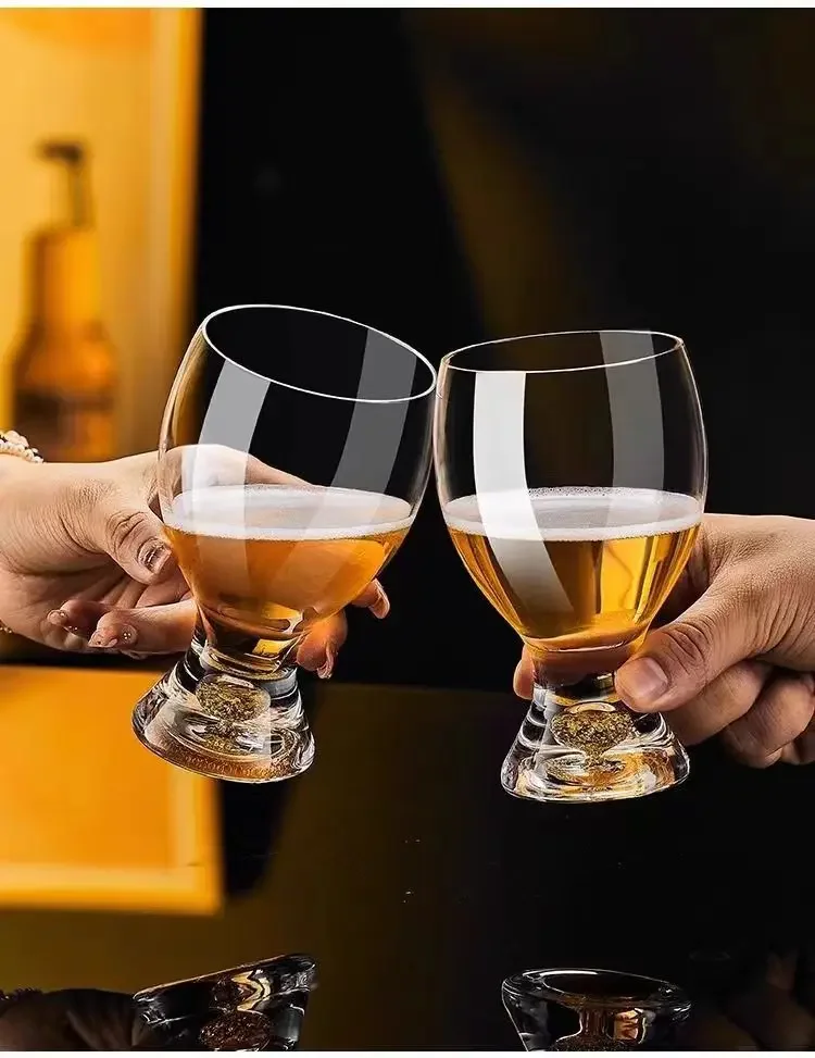 Description Picture 3 of itemHigh-grade craft brewing wheat root beer cups home creative cold drink cups juice cups wine cups creative gold foil beer cups