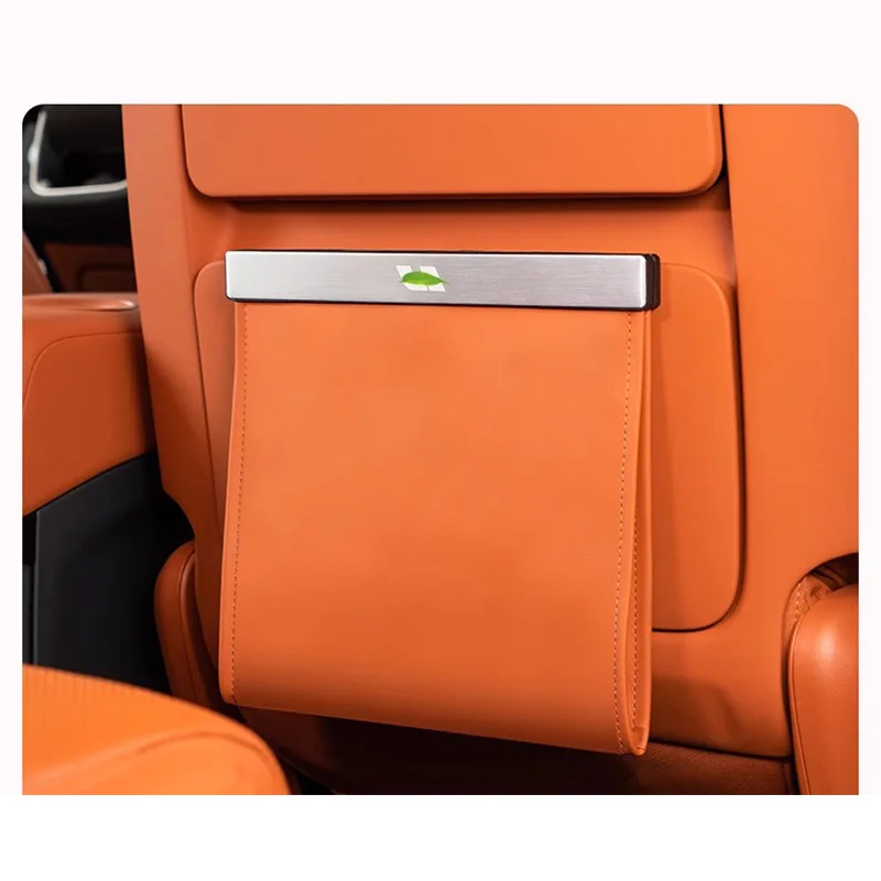 Interior Car Seats Car Trash Cans Orange Leather Accessories Suitable for Leading Ideal LiXiang L7 L8 L6 L9