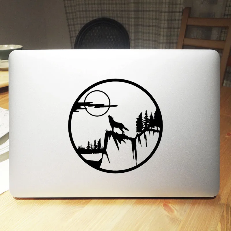 Howling Wolf Vinyl Laptop Sticker for Macbook Decal Pro 14 16 Retina