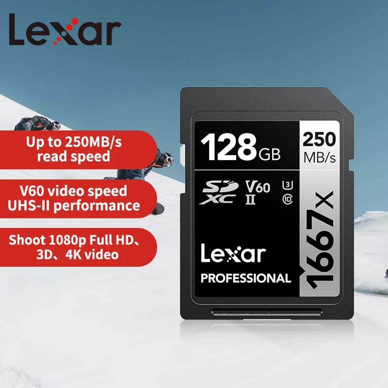 Lexar Professional SD Card 1667x 64GB 128GB 256GB SDXC UHS-II V60