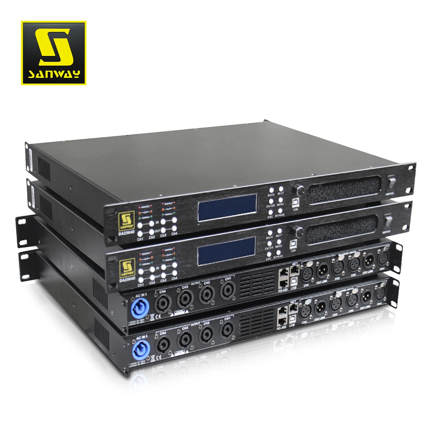 DA2504D 1U 4CH Class D Digital DSP Power Amplifier for Home Theater