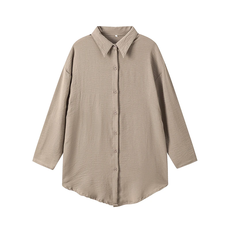 Grenz überschreitende Außenhandel Damen bekleidung Herbst und Winter neue Amazon Revers lang ärmel ige Baumwolle Leinen Casual Fashion Shi – Detail 17