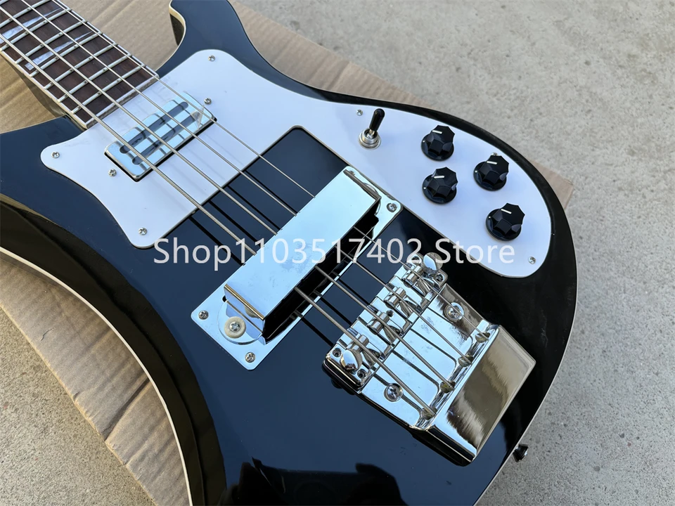 Rickenbacker 4003 Bass Electric Guitar Black Color Chrome Hardware